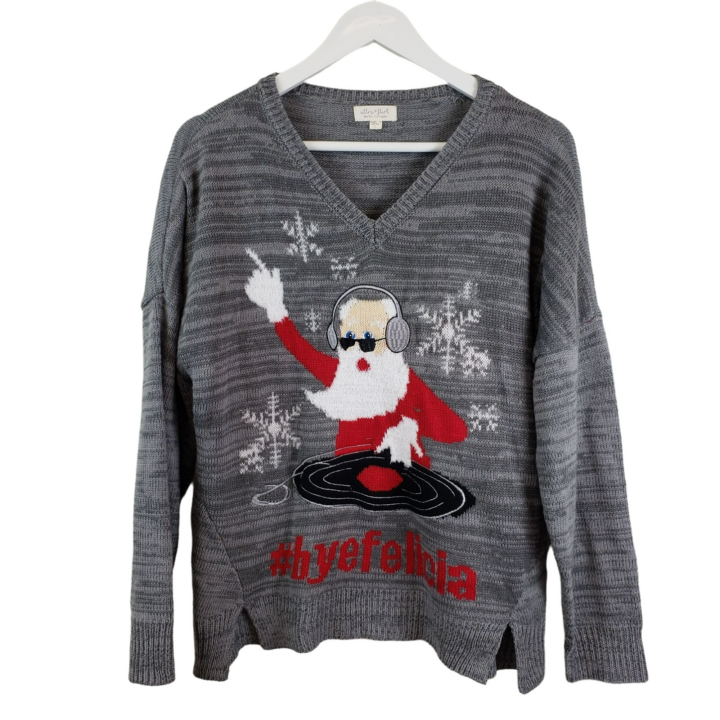 Ultra Flirt DJ Santa #byefelicia Ugly Holiday Sweater Size Large