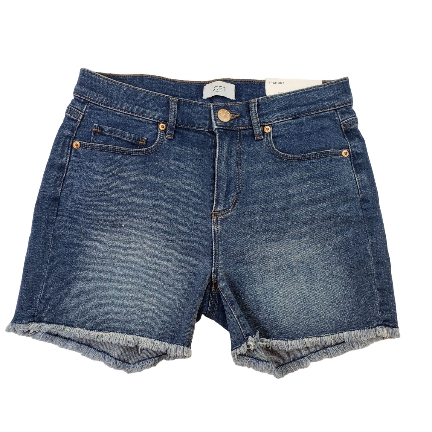 NWT Loft Outlet 4" Mid-Rise Jeans Shorts Size 0