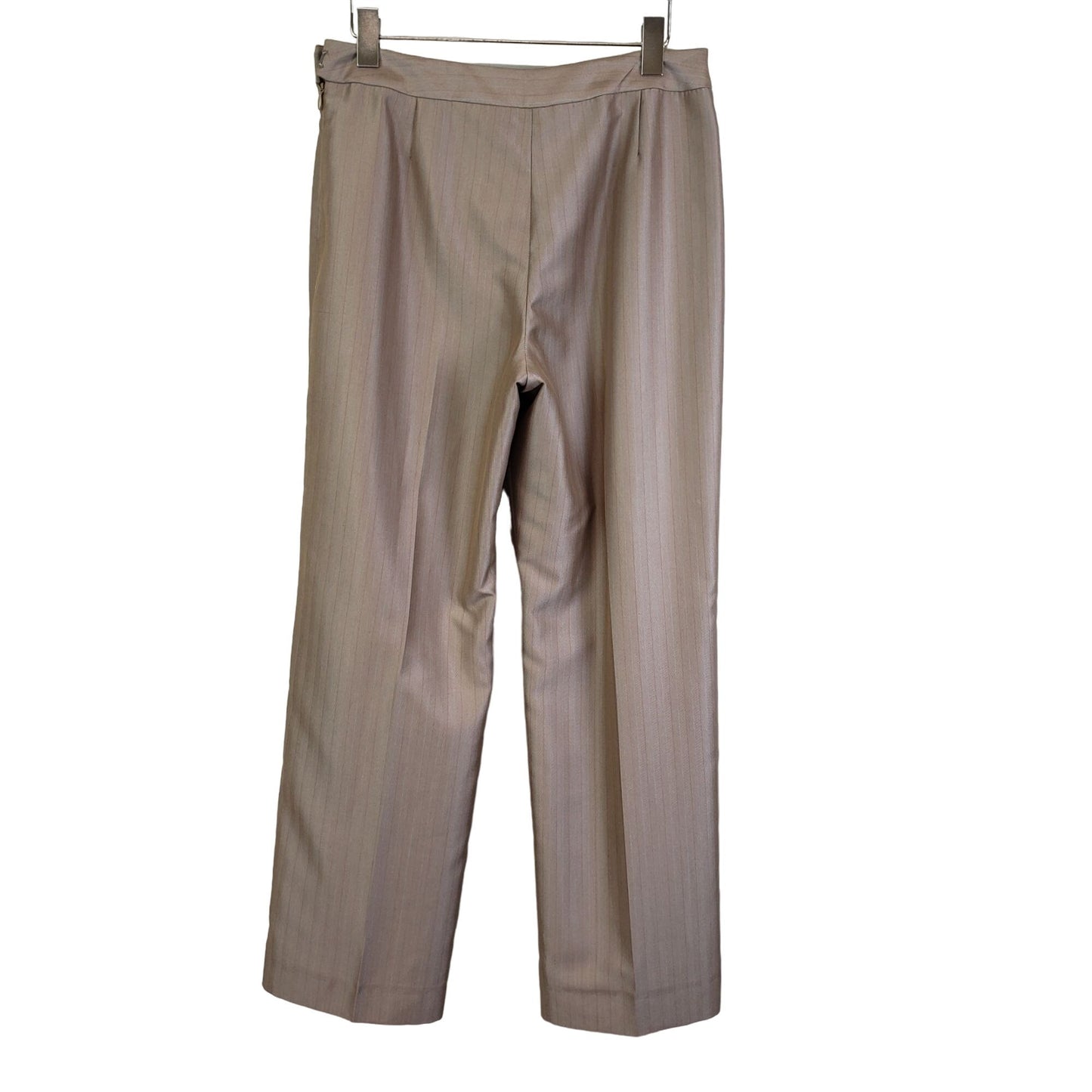 Le Suit Striped Herringbone Pattern Satin Trouser Pants Size 6