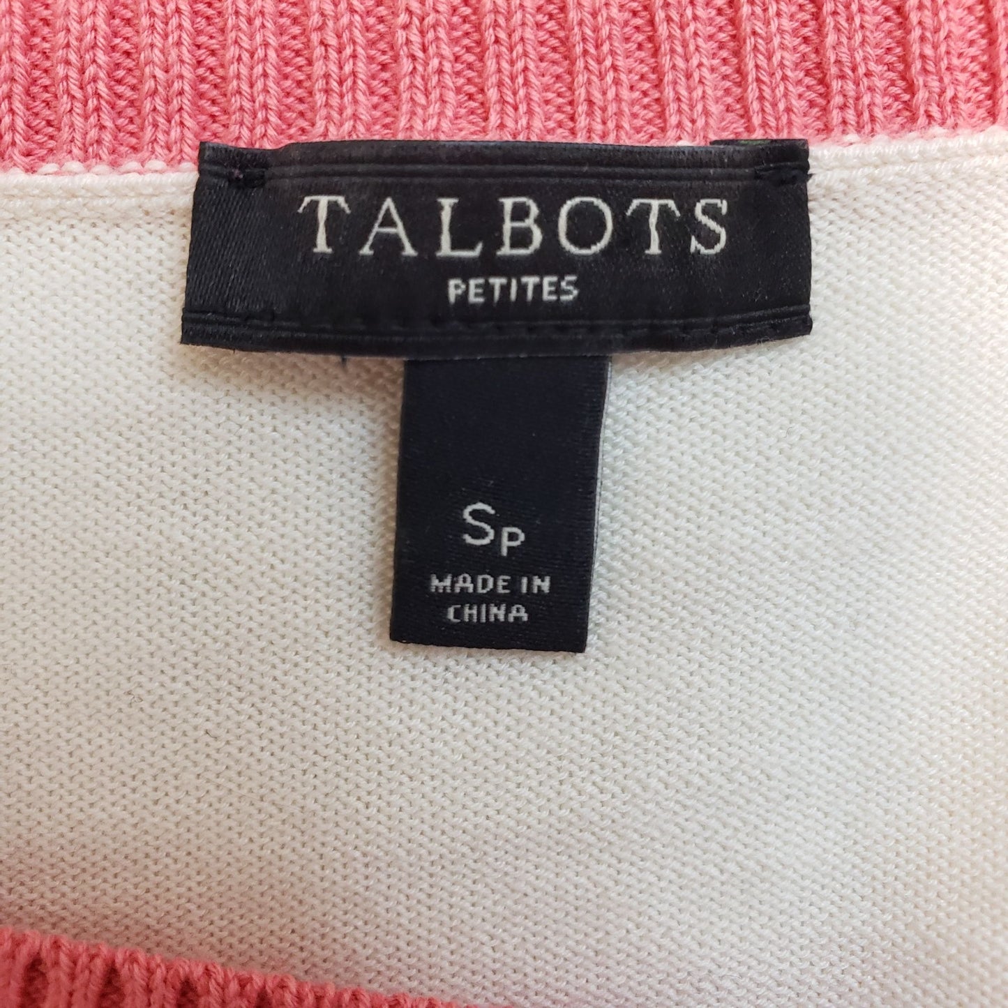 Talbots Striped Zipper Shoulder Sweater Size Small Petite
