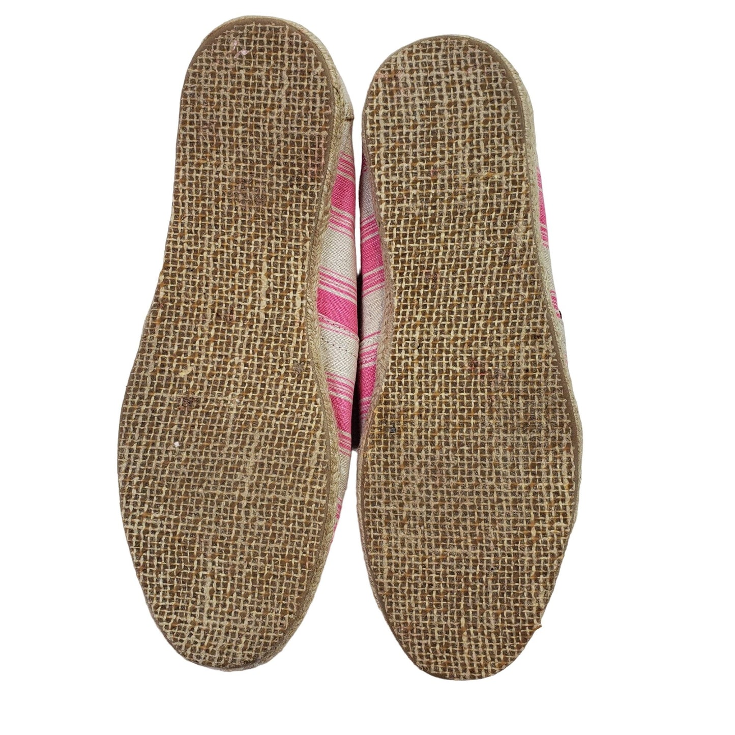 Toms Apalgarta Pink & Cream Striped Shoes Size 9.5