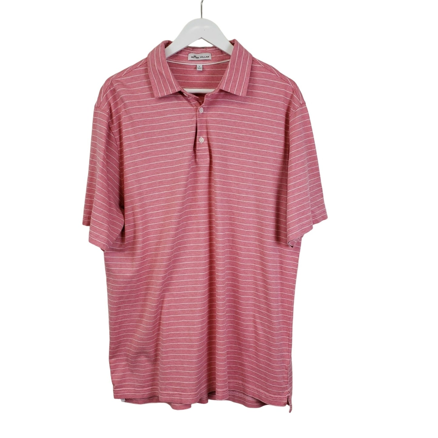Peter Millar Linen Blend Striped Polo Shirt Size Large