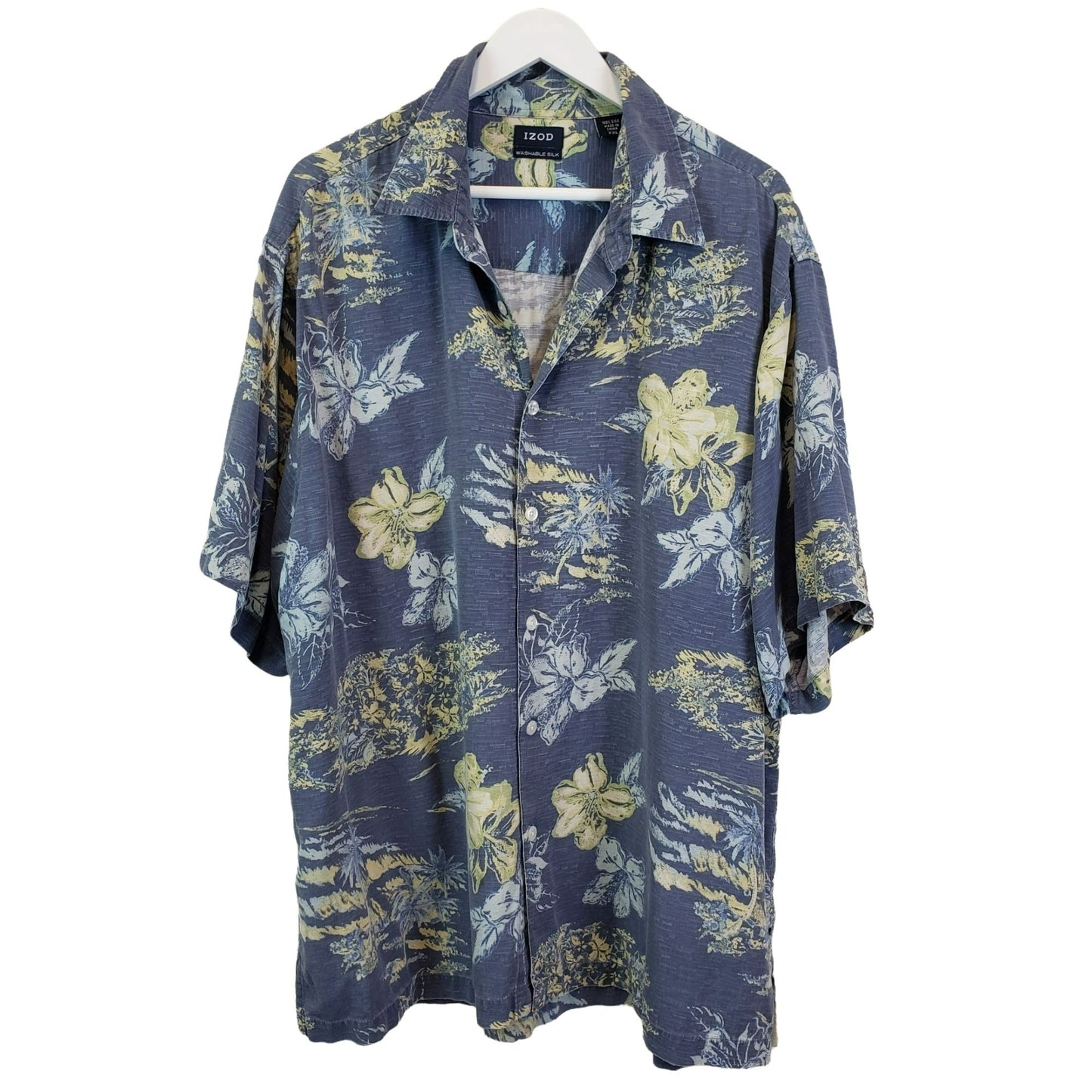 Izod Washable Silk Tropical Button Down Shirt