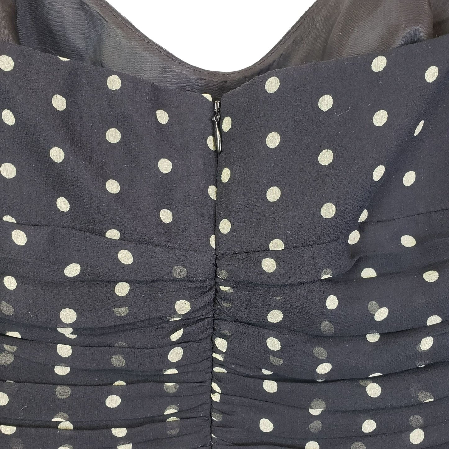 Laundry by Shelli Segal 100% Silk Polka Dot Halter Cocktail Dress Size 4 Petite