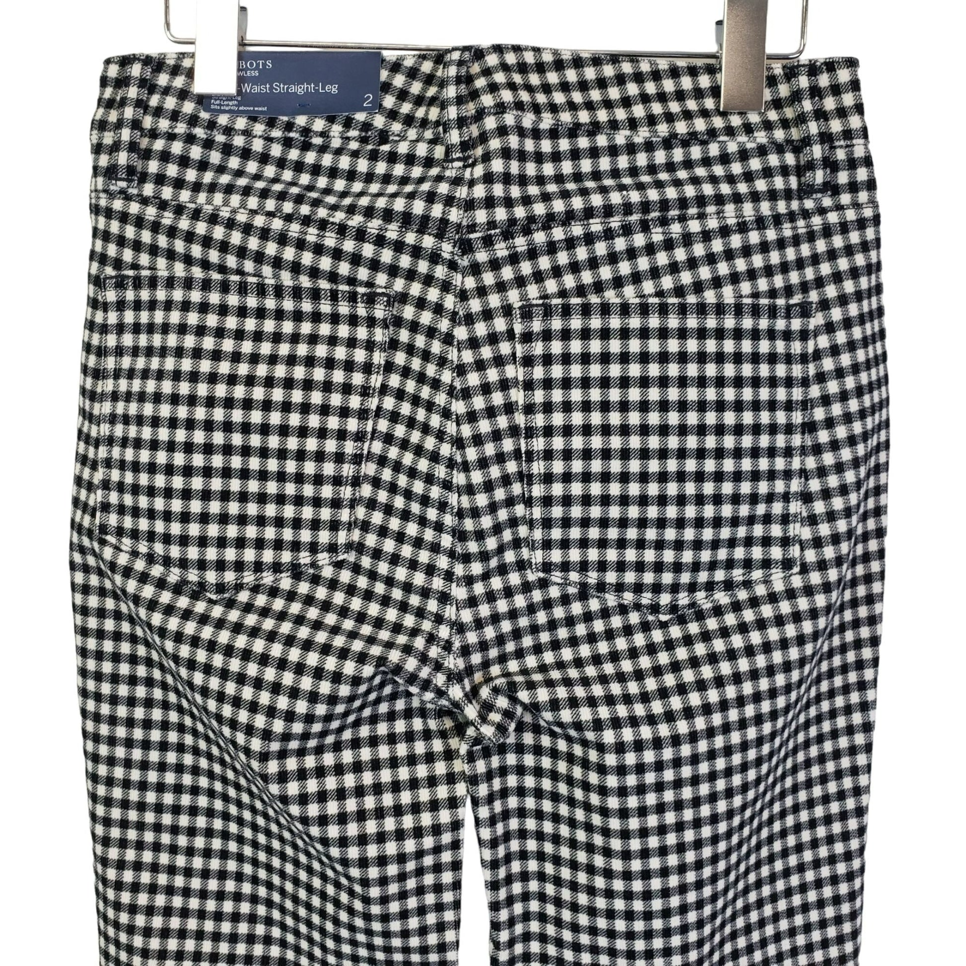 NWT Talbots High-Waist Straight Leg Checkered Micro-Corduroy Pants