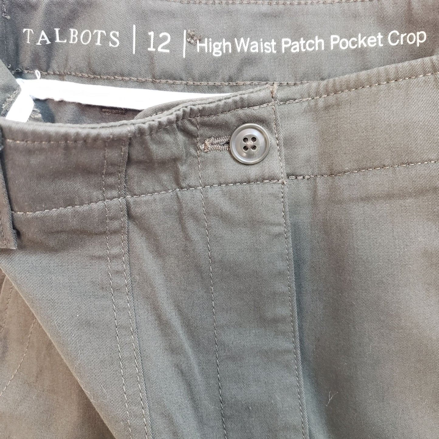 Talbots High Waist Patch Pocket Crop Pants Size 12