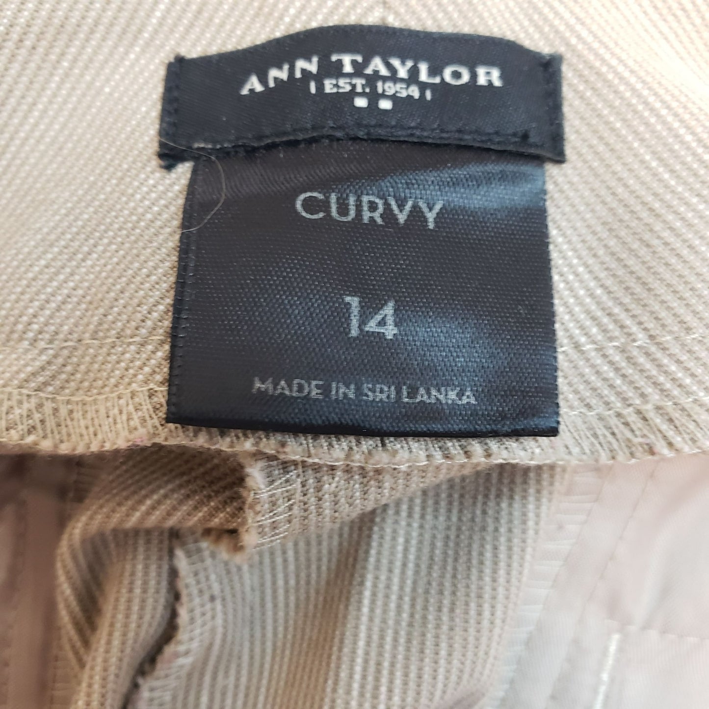 Ann Taylor Curvy Micro-Stripe Flare Trouser Pants Size 14