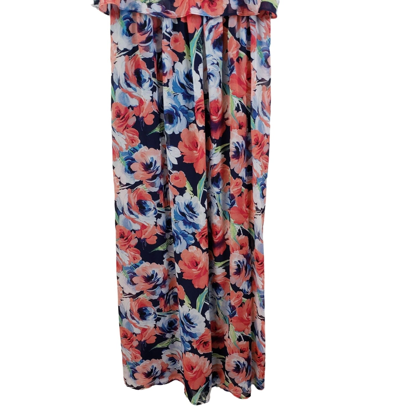 NWT Lily Rose Floral Ruffle Bodice Maxi Dress Size Medium