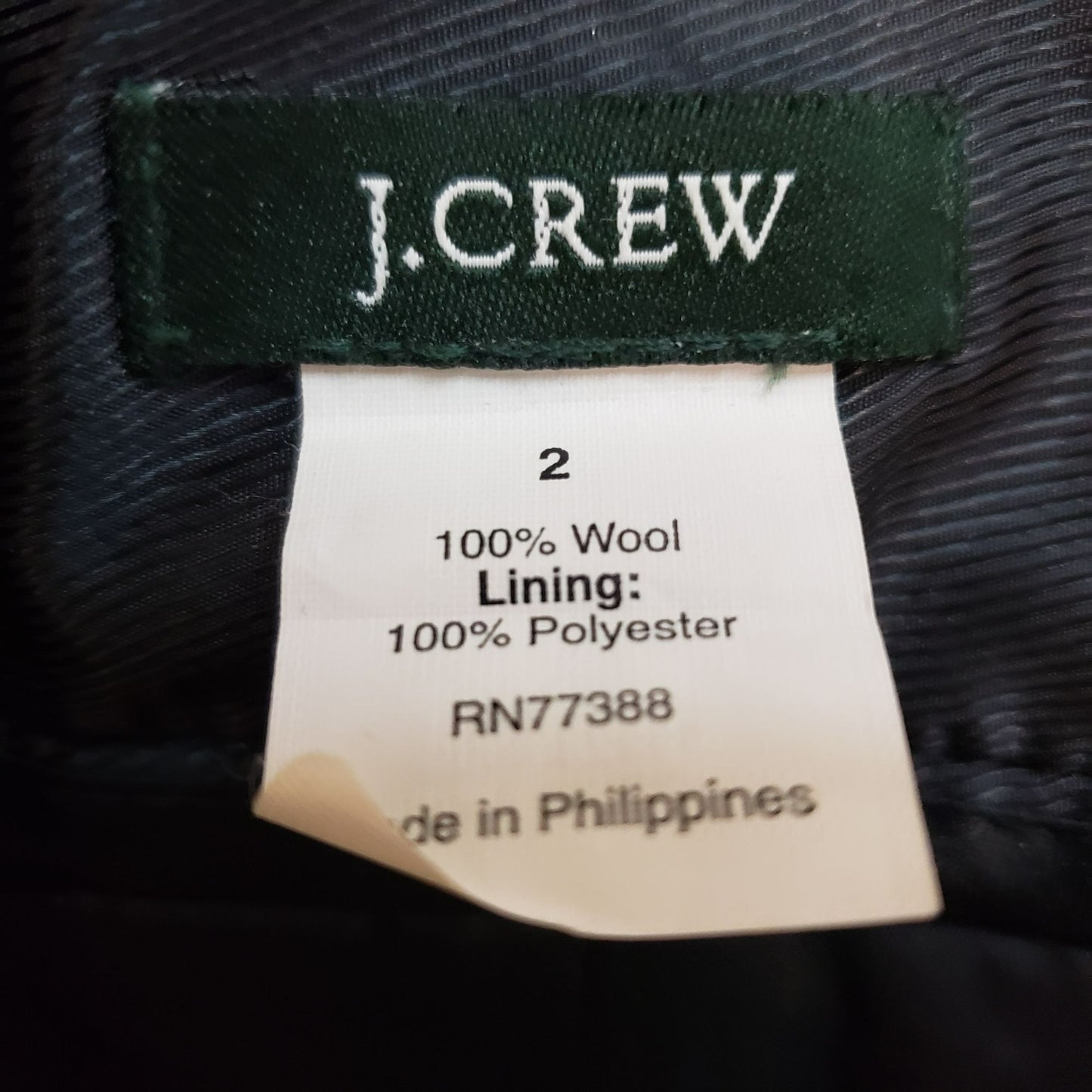 J. Crew 100% Wool Perfect Pencil Skirt Size 2