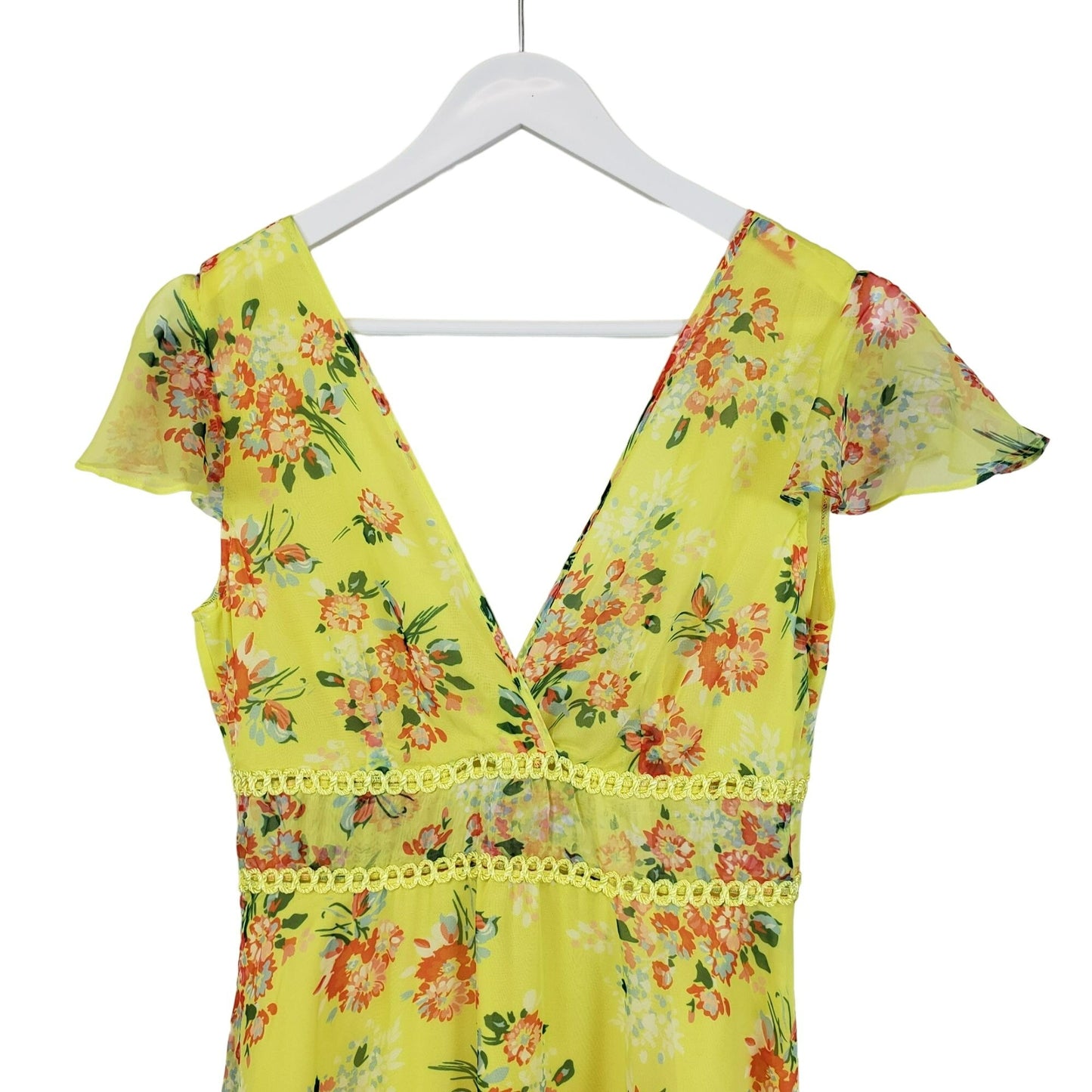 NWT Eywasouls Malibu Kimi Chiffon Floral Maxi Dress Size XS