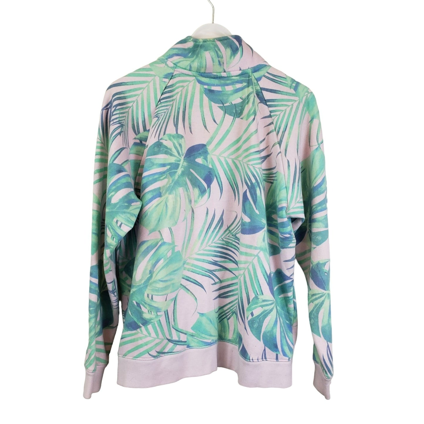 Pink Victoria's Secret Tropical Print Quarter Zip Sweatshirt Size Medium