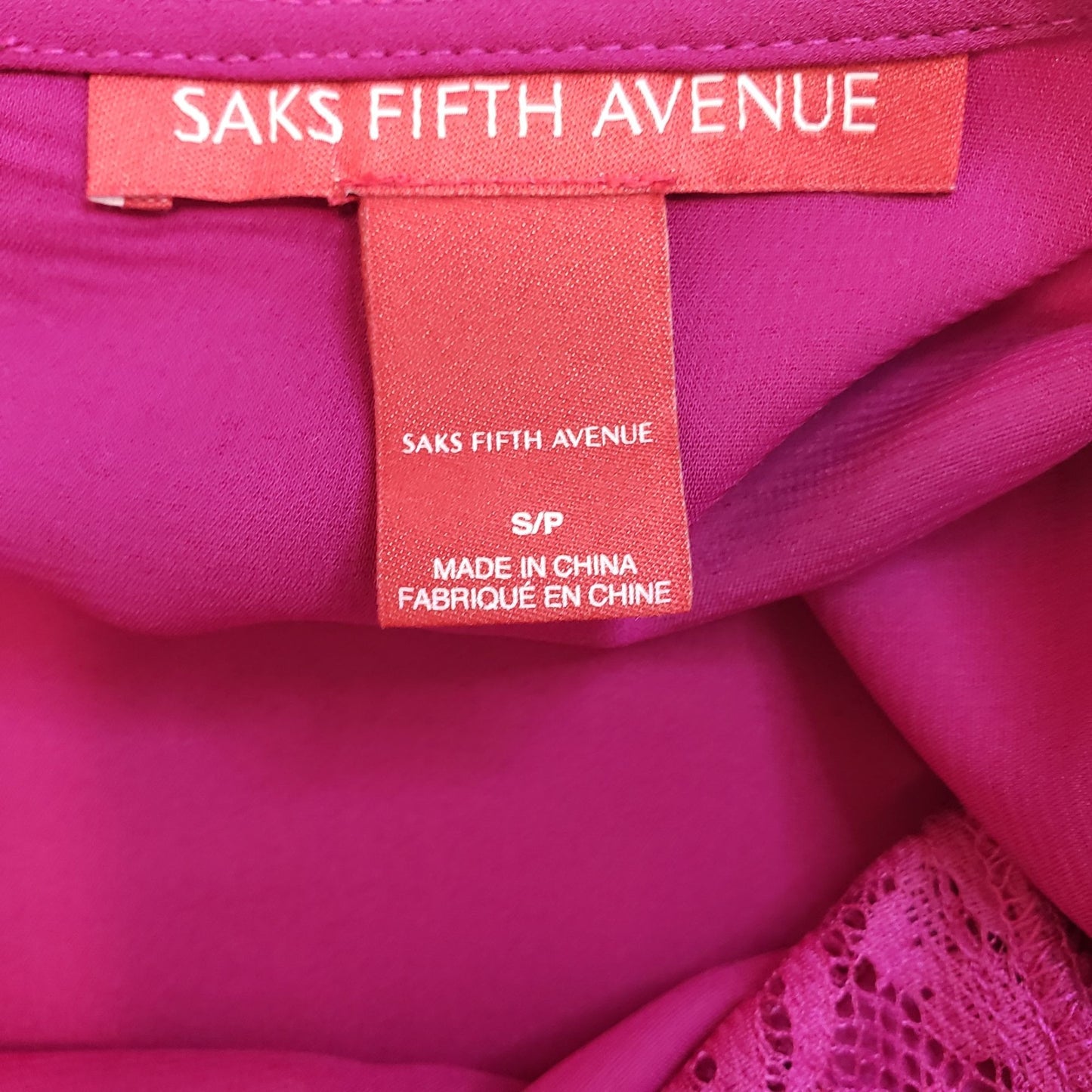 Saks Fifth Avenue Lace Trim Sheath Mini Dress Size Small