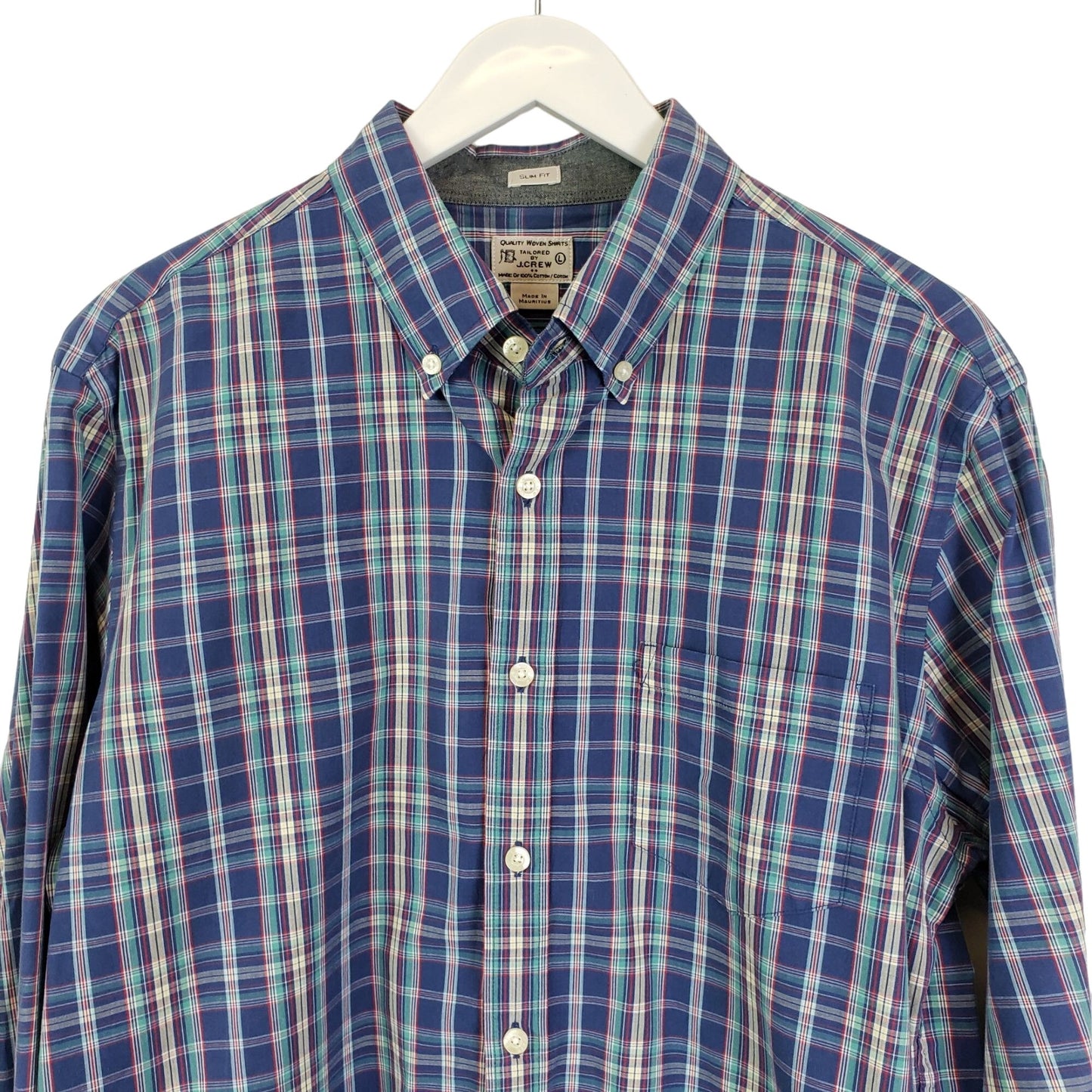 J. Crew Slim Fit Plaid Button Down Shirt Size Large