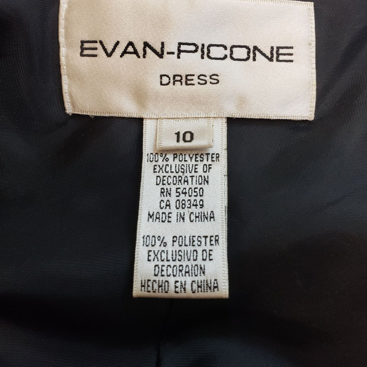 Evan-Picone Special Occasion Column Maxi Dress Size 10