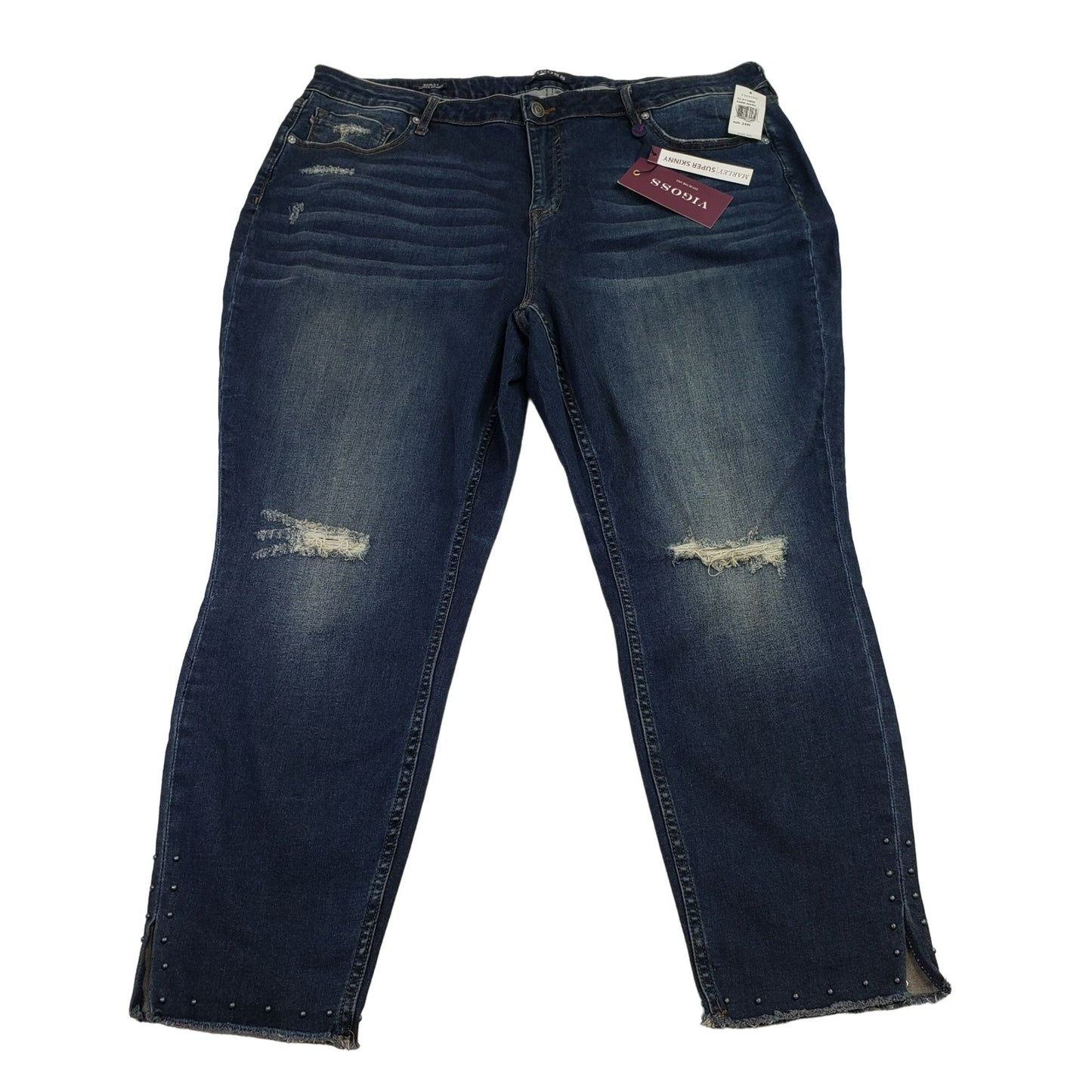 NWT Vigoss Marley Super Skinny Embellished Jeans Size 24W