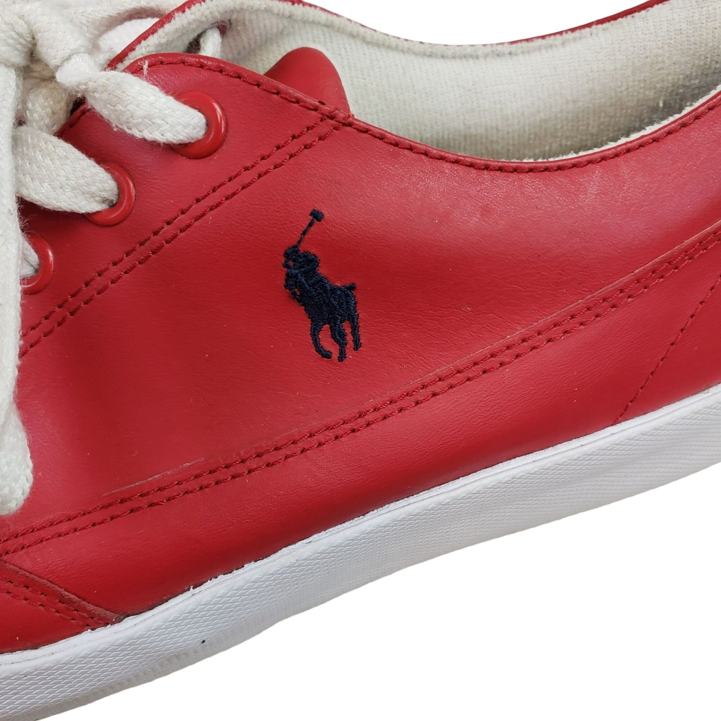 Polo by Ralph Lauren Red Leather Sneakers Size 9.5 D
