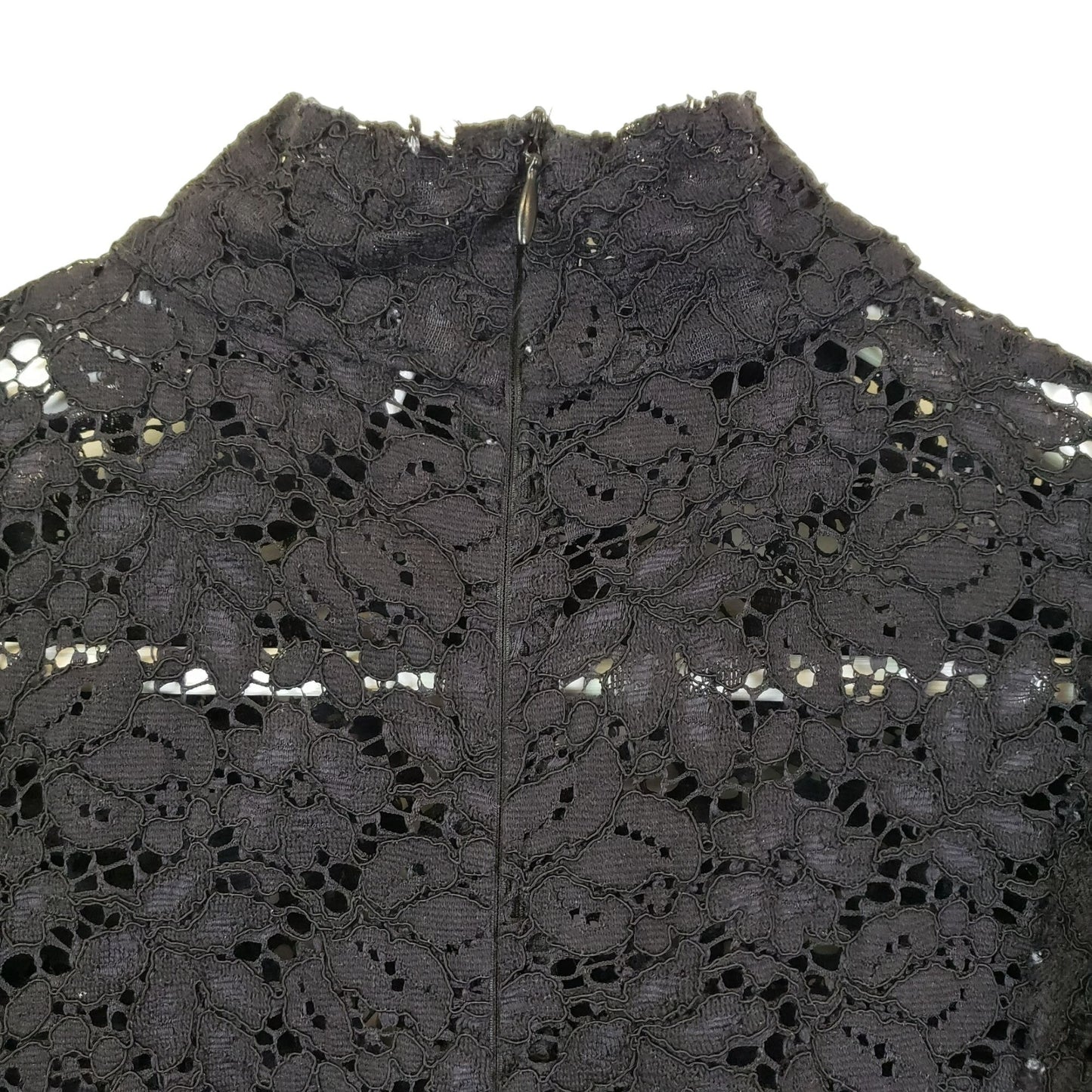 Zara Lace Ruffle Sleeve Mock Neck Top Size Small