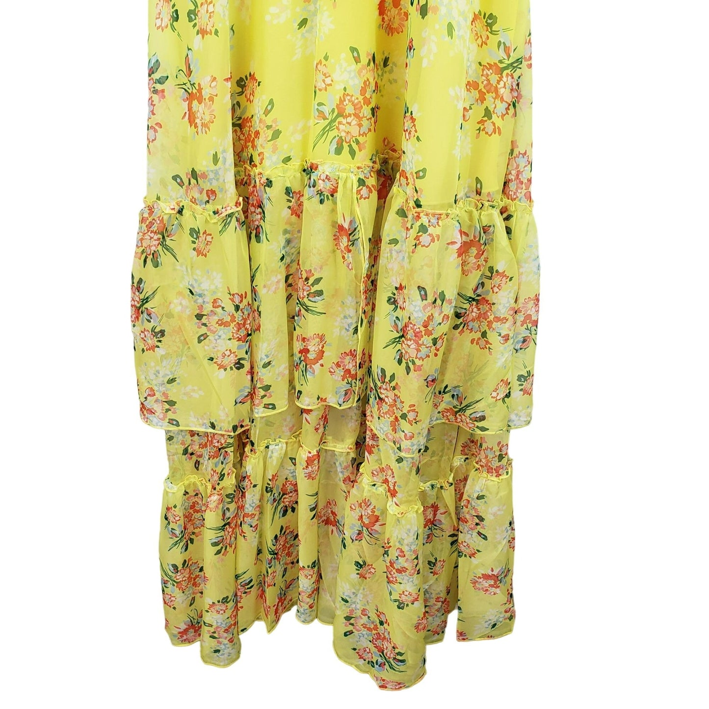 NWT Eywasouls Malibu Kimi Chiffon Floral Maxi Dress Size XS