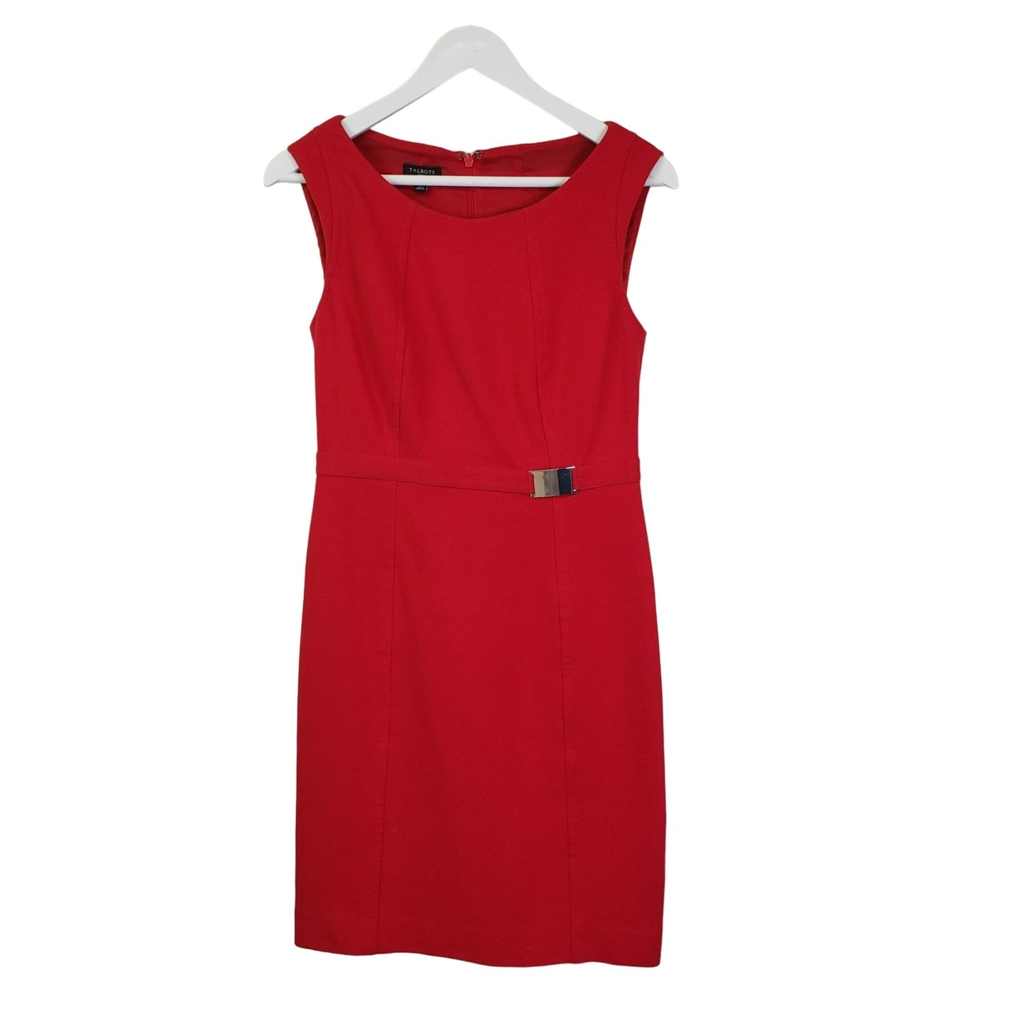 Talbots Red Textured Sheath Dress Size 2 Petite