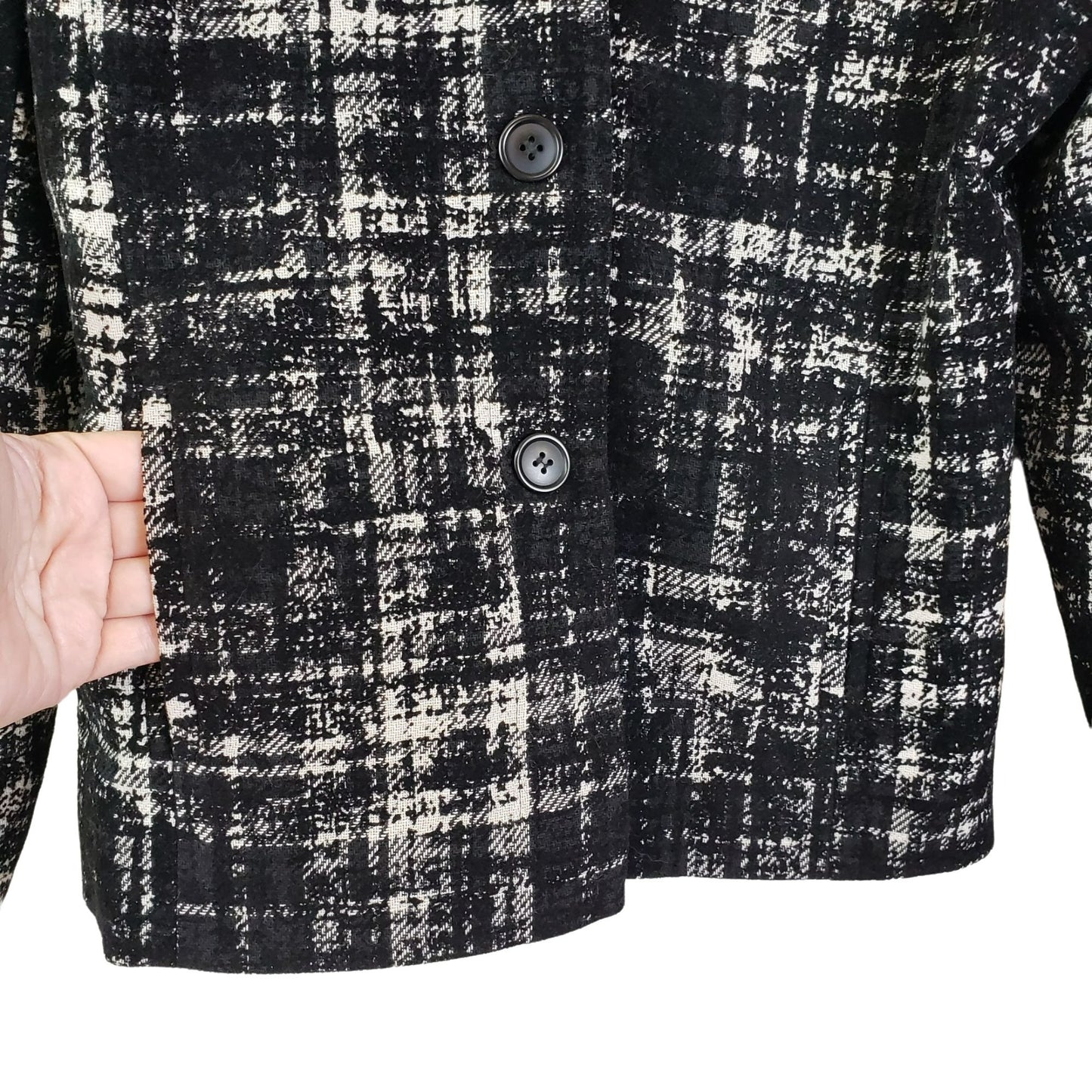 Ann Taylor Wool Blend Velvet Textured Button Front Blazer Jacket Size 10P